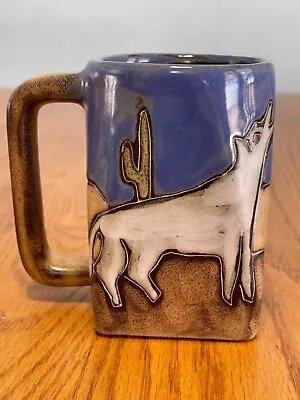 Mara Mexico Studio Art Pottery WOLF Coffee Mug Blue Sky • $24.99