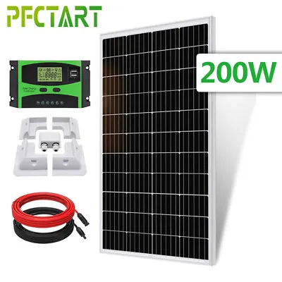 100W 120W 200W 12V Solar Panel Kit With Mounting Brackets Caravan RV Camper Van • £98.99