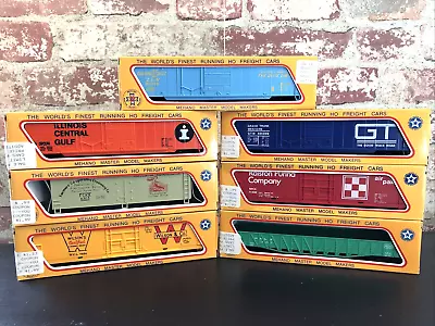 Lot 7 BRAND NEW Mehano Master Model Makers HO Railroad Freight Train Cars • $29.99