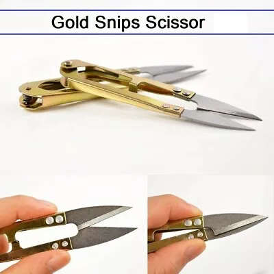 Gold Color Thread Cutting Scissors Cotton Wool Clippers Snips Snip Plant Cutters • £2.99