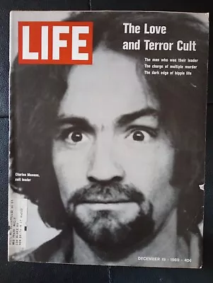 Life Magazine Charles Manson Sharon Tate Love & Terror Cult December 19 1969 • $23.50