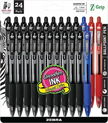 ‎ Z Grip Medium Pens - 24 Pack Ink Pens Retractable Ballpoint Z-Grip S Medium P • $18.83