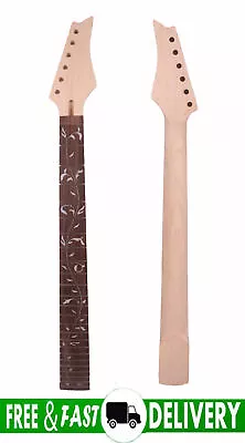 Maple Guitar Neck 24 Fret 25.5inch Rosewood Fretboard Locking Nut Vine Inlay • $49.39