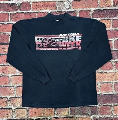 Vintage Y2K 2002 Daytona International Speedway Shirt XL Long Sleeve Bike Week • $24.99