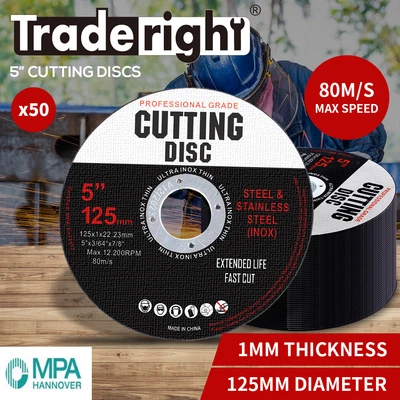 $34.99 • Buy Traderight Cutting Discs 125mm Grinder Disc Steel Flap Cut Off Wheel Thin 50PCS