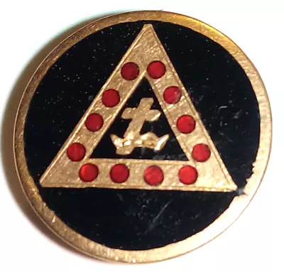 Vintage Masonic Knights Templar Cross & Crown 10K Yellow Gold Lapel Pin • $21