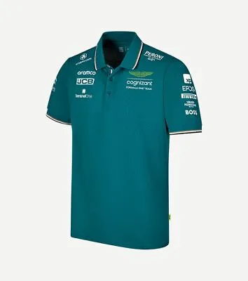 Aston Martin F1 Team Polo Shirt 2023 Classic Green Official Merchandise • £59