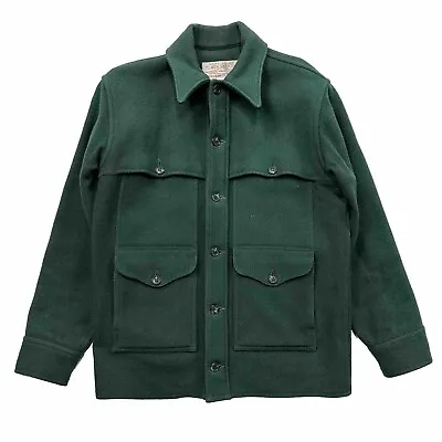 Vintage Filson Mackinaw Wool Cruiser Jacket USFS Green Size 38 Small USA Lot 144 • $399.99