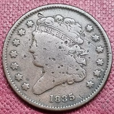 1835 Classic Head Half Cent 1/2c Circulated #68989 • $49.99