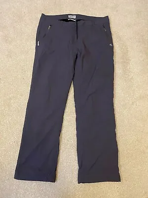 Craghoppers Womens Uk 14 Pro Stretch Grey Walking/hiking Trousers • £10