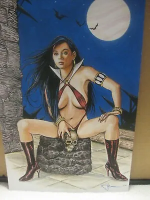 Fantasy And Sci-fi Art - Never Displayed - Vampirella Drawing By (unknown) • $49.99