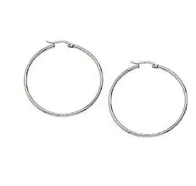 QVC Steel By Design Round Hoop Earrings Stainless Steel SOLD OUT $94 • $43.67