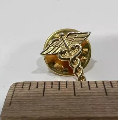 Medical Caduceus Gold Tone Lapel Pin Tie Tac • $4.99