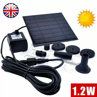 Solar Panel Powered Water Feature Pump For Garden Pool Pond Aquarium Fountain  • £11.79