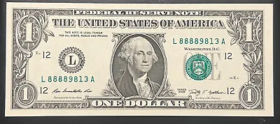 Starting 8’s 5of A Kind 2009 $1 Dollar Bill Note Fancy Serial Number Lucky 8's • $9.88