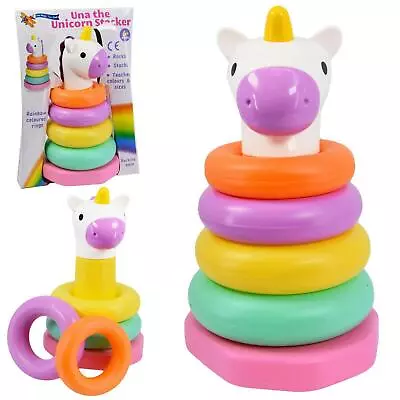 Unicorn Stacking Rings Educational Baby Toy Colourful Sorting Game Sorting Toy • £6.99