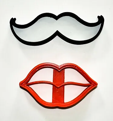 Mr And Mrs Lip Mustache Engagement Wedding Bridal Shower Cookie Cutter Pr1063 • $2.99