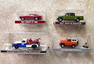 $11.99 • Buy Greenlight 1/64 Diecast Nissan Mustang Jeep Gladiator Chevy Dually Lot Set Of 4