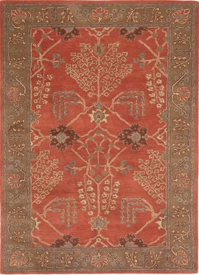 $119 • Buy Arts & Crafts William Morris Style Hand Tufted Wool Rust Area Rug *FREE SHIPPING