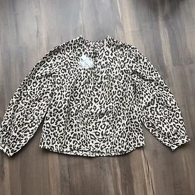 J Crew Women’s NWT Blouse 100% Cotton Animal Print Small • $25