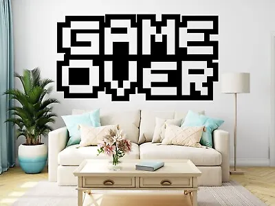 £2.69 • Buy Game Over Sticker Wall Gamer Gaming Decal Transfer Room Xbox PS5 Vinyl Bedroom