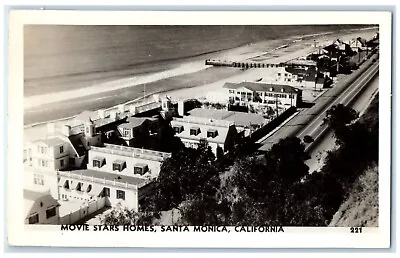 C1940's Movie Stars Homes Santa Monica California CA RPPC Photo Vintage Postcard • $9.98