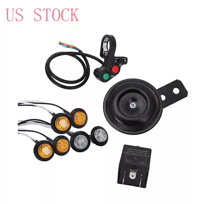 For ATV Scooter Quad 4wheeler Handlebar Thumb Switch LED Turn Signal & Horn Kit • $15.97