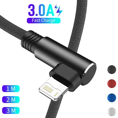 $7.58 • Buy 2M 3M 90 Degree Fast Charge Charger USB Data Cable Lead For Apple IPhone IPad