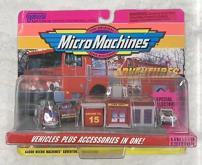 1991 Galoob 64000 Micro MachinesADVENTURES Collection FIRE DEPARTMENT • $99.95