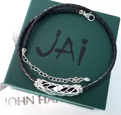 JOHN HARDY - JAI Twisted Slider Pendant And Black Leather Necklace - NWT! • $165