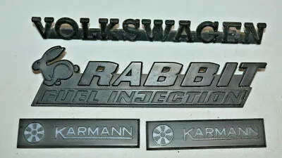 VOLKSWAGEN VW RABBIT EMBLEMS BADGES KARMANN MK1 AUTHENTIC 1980s SWEET • $75.75