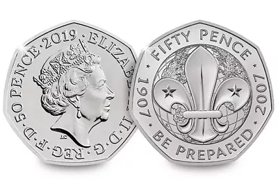 Rare 50p Fifty Pence Coin - Be Prepared 1907-2007. Certified • £250