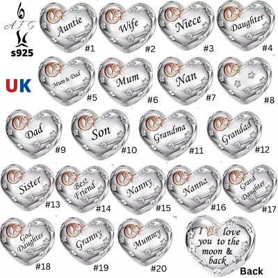 S925 Charm Bead Family Friend  Mum Sister Daughter Nan Niece Wife Friendship AFG • £19.99