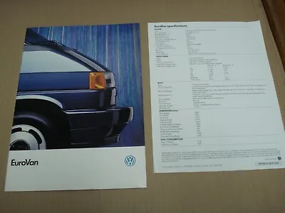 1993 Volkswagen EuroVan Brochure  • $7.95