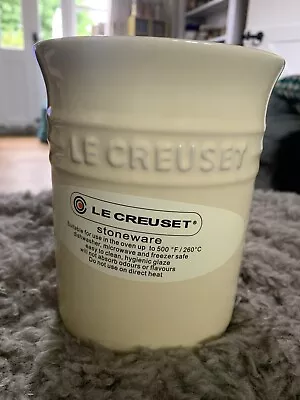 ✨LE CREUSET Stoneware Ceramic Utensil Jar *PRIMROSE YELLOW* 15 X 13 Cm BNIB • £24