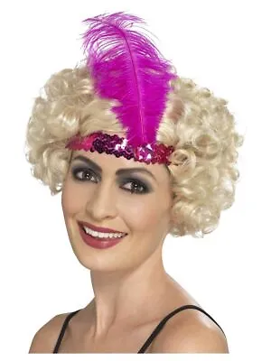 Sequin Feather Flapper Headband Headdress 20s Gatsby Girl Charleston Fancy Dress • £2.78