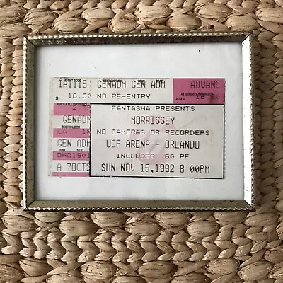 Vintage Morrissey Ticket Stub 1992 Smiths Cure Moz • $20