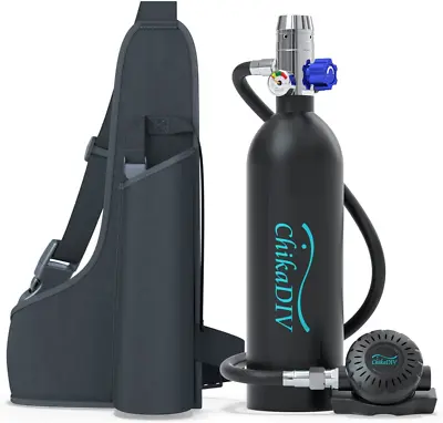 CHIKADIV C400 Mini Scuba Tank Refillable Oxygen Cylinder With 1L Capacity Scuba • $265.87