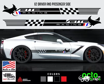 Fit Chevrolet Corvette Z06 C7 C8 C6 C5 Zr1 Racing Sport Side Doors Decal Sticker • $45