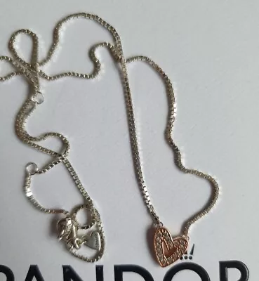 $68 • Buy Pandora Sparkling Freehand Heart Necklace 380089C01-45