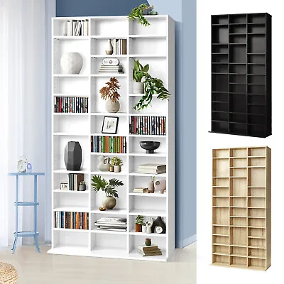 Oikiture Display Shelf Bookshelf CD DVD Storage Media Stand Rack Bookcase  • $145.90