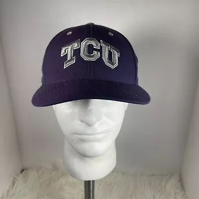 ZEPHYR HAT Vintage TCU TEXAS CHRISTIAN HORNED FROGS STRETCH FIT 7 3/8 • $11.95