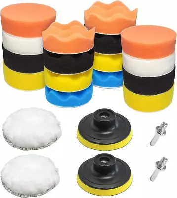 22 PCS Drill Polishing Buffing Pads Kit Car Foam Drill 3  Buffing Pads Automo • $17.57