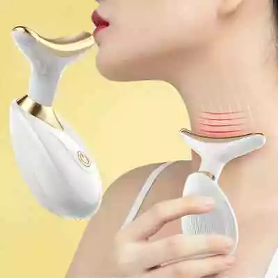 Neck Face Lifting Massager Anti Wrinkle Reduction Pulse Skin Cosmetic Instrument • £8.99