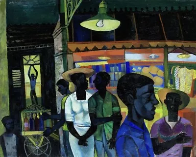 Jamaican Market :  John  Minton  :  1946 :  Archival Quality Art Print • $69