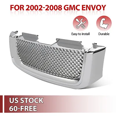 Chrome Mesh Front Hood Bumper Grille Fit 02-08 2002-2008 GMC Envoy 03 04 05 06 • $60.99