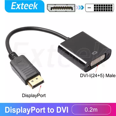 DP Display Port DisplayPort Male To DVI Female 24+5 Pin Converter Adapter Cable • $5.45