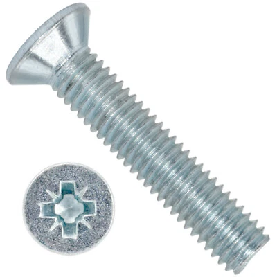 £3.14 • Buy M2.5 M3 M3.5 Zinc Bzp Machine Screw Pozi Countersunk Bolts Screws Din 965z