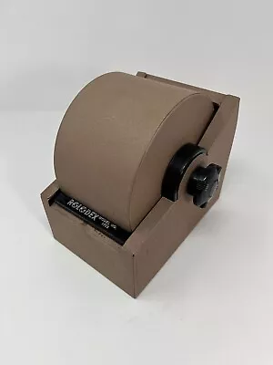 Vtg 1970s/80s Rolodex Model 1753  Office TAN Rotary With Original Index Cards • $28.97