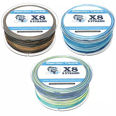 Reaction Tackle Pro Grade 8 Strand Braided Fishing Line Saltwater Or Freshwater • $29.99